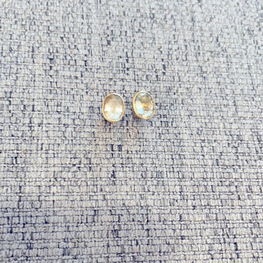 18K gold and natural aquamarine earrings